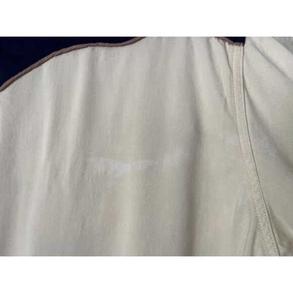 Vintage The J. Peterman Co Ivory Blue Pearl Snap Western Shirt Top  Mens Size XL - Picture 12 of 14